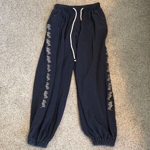 POL Joggers ~ Navy with White Leaf Detail